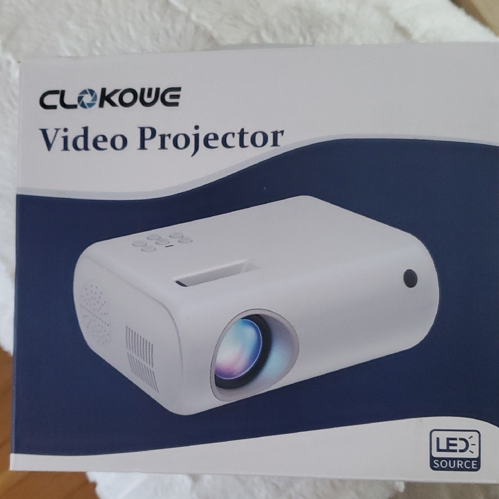 CLOKOWE White Video Projector